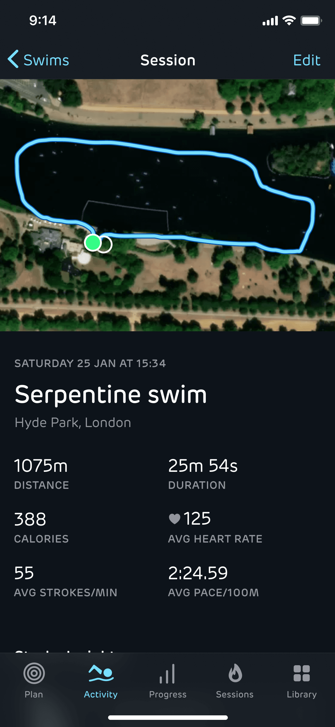 Swim Activity tracking